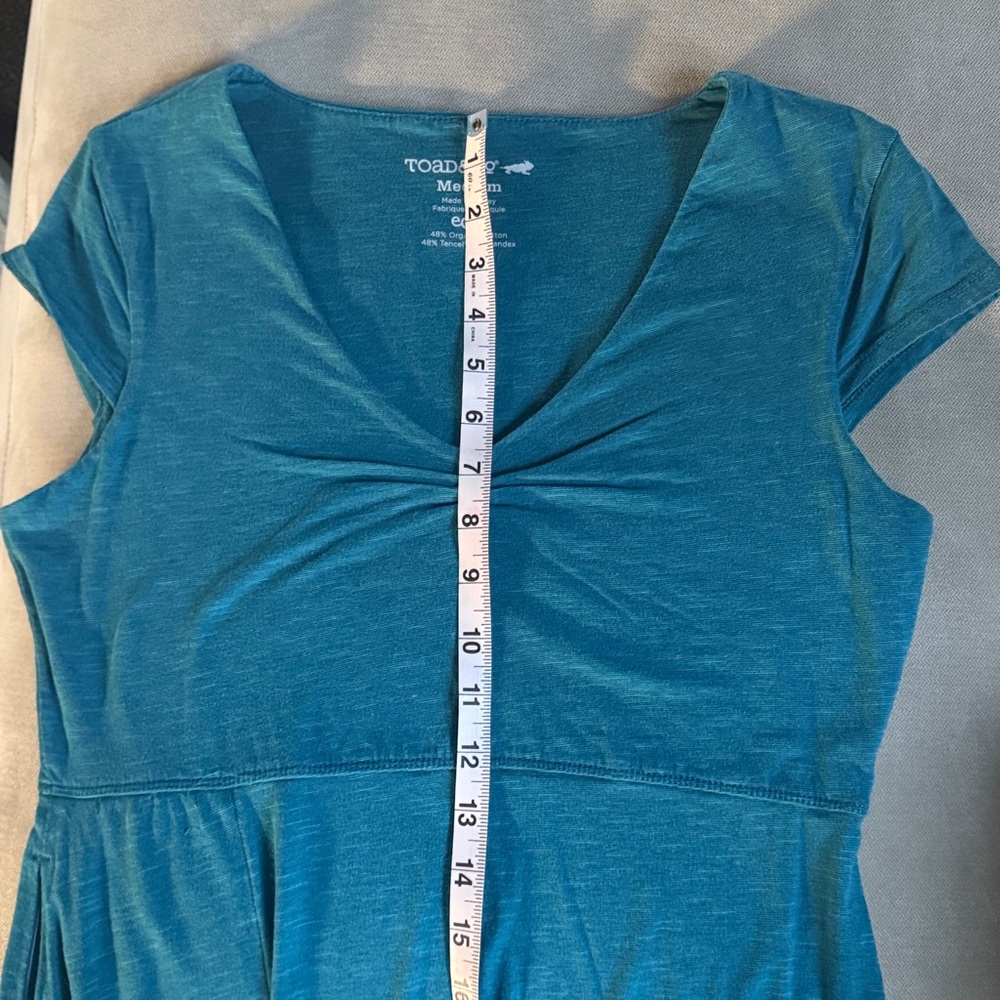 Toad&Co Blue A-line Midi Dress with Flutter Sleeves - Picture 10 of 11